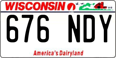 WI license plate 676NDY