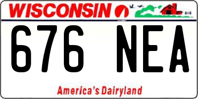 WI license plate 676NEA