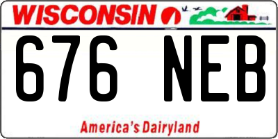 WI license plate 676NEB