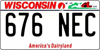 WI license plate 676NEC