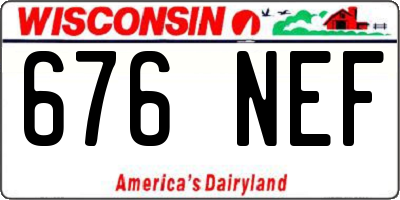WI license plate 676NEF