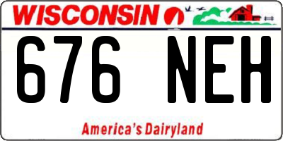 WI license plate 676NEH