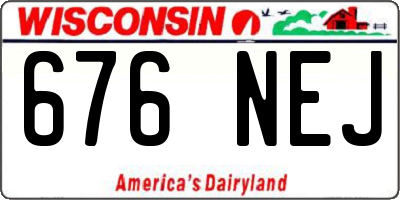WI license plate 676NEJ
