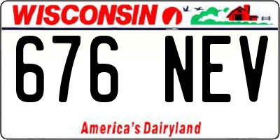 WI license plate 676NEV