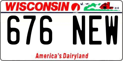 WI license plate 676NEW