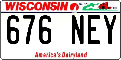 WI license plate 676NEY