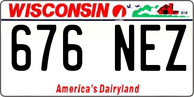 WI license plate 676NEZ