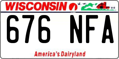 WI license plate 676NFA