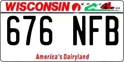 WI license plate 676NFB