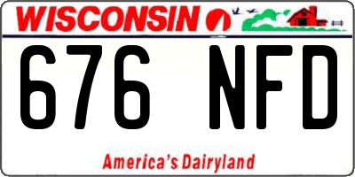 WI license plate 676NFD