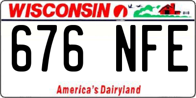 WI license plate 676NFE