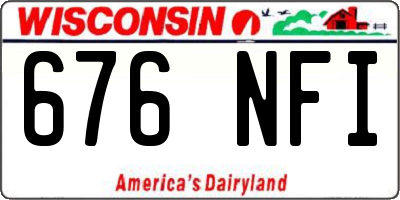 WI license plate 676NFI