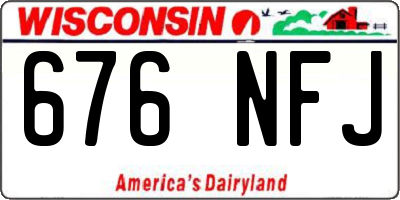 WI license plate 676NFJ