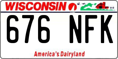 WI license plate 676NFK