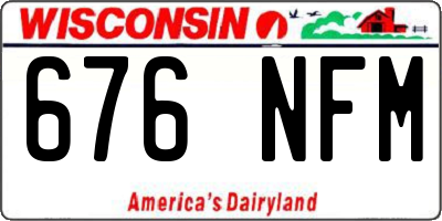 WI license plate 676NFM