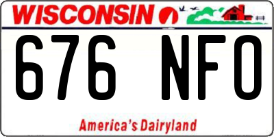 WI license plate 676NFO