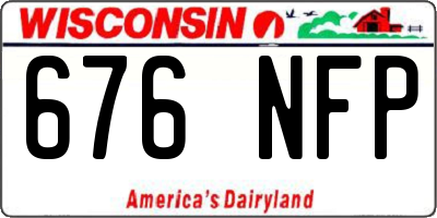 WI license plate 676NFP