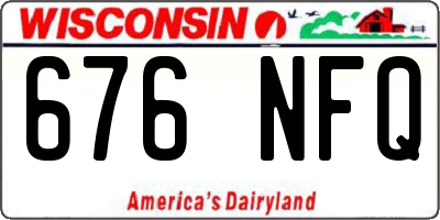 WI license plate 676NFQ