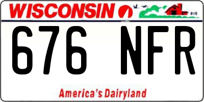 WI license plate 676NFR