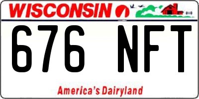 WI license plate 676NFT