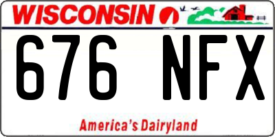 WI license plate 676NFX