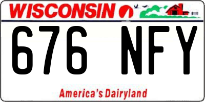 WI license plate 676NFY