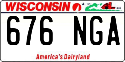 WI license plate 676NGA