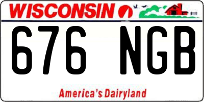 WI license plate 676NGB