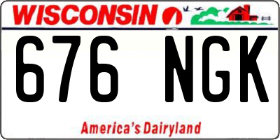 WI license plate 676NGK