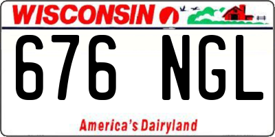 WI license plate 676NGL