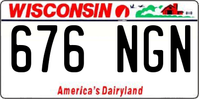 WI license plate 676NGN