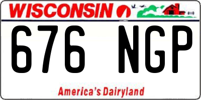 WI license plate 676NGP
