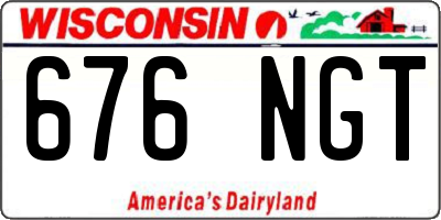 WI license plate 676NGT