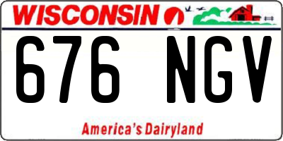 WI license plate 676NGV