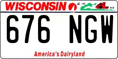 WI license plate 676NGW