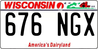 WI license plate 676NGX