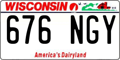 WI license plate 676NGY