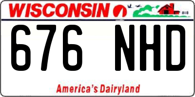 WI license plate 676NHD