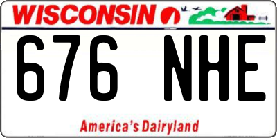 WI license plate 676NHE