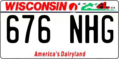 WI license plate 676NHG