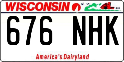 WI license plate 676NHK