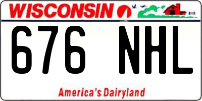 WI license plate 676NHL