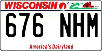 WI license plate 676NHM
