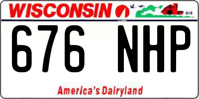WI license plate 676NHP