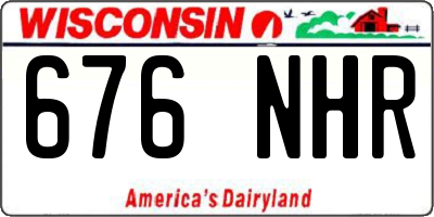 WI license plate 676NHR