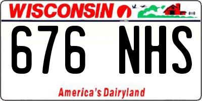 WI license plate 676NHS
