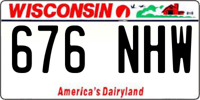 WI license plate 676NHW