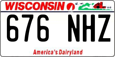 WI license plate 676NHZ