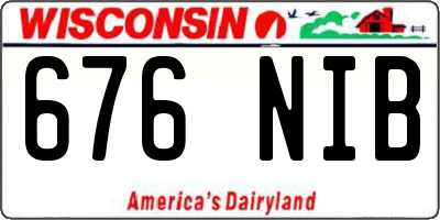 WI license plate 676NIB
