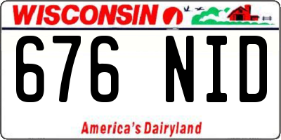 WI license plate 676NID